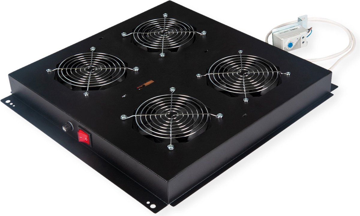 ROLINE dakventilatie-unit met 4 ventilatoren, zwart