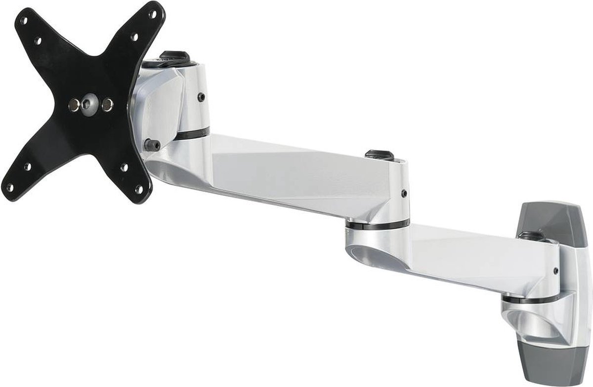 SpeaKa Professional SP-1624856 SuperSwivel Monitor-wandbeugel 1-voudig 25,4 cm (10) - 76,2 cm (30) Zilver-zwart Kantelbaar, Zwenkbaar, Roteerbaar