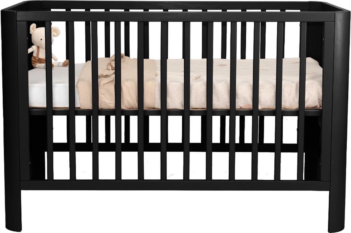 Ledikant Philou (Ronde Hoek) 60x120 Zwart