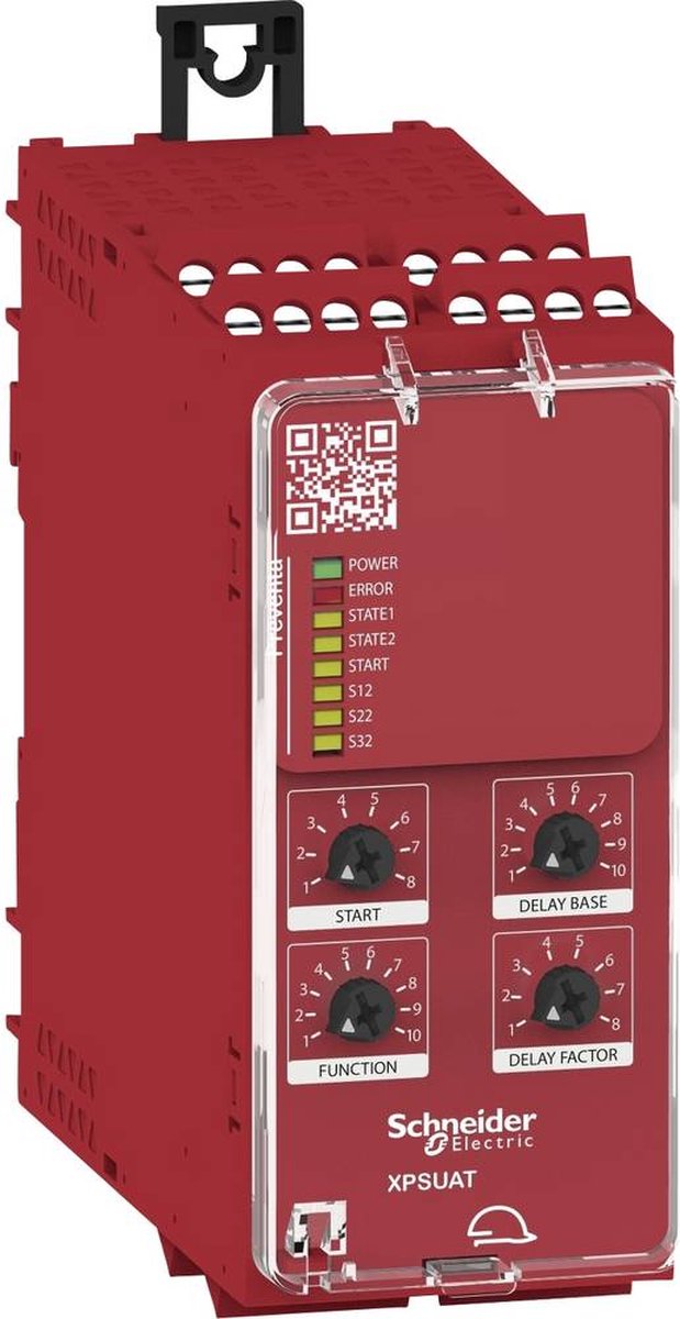 Schneider Electric XPSUAT13A3AP Veiligheidsrelais Voedingsspanning (num): 24 V DC/AC 3x NO, 3x NO, 1x NC (b x h x d) 45 x 100 x 120 mm LED-weergave 1 stuk(s)