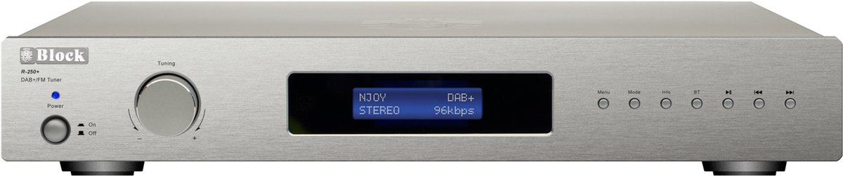 Block Audio R-250+ Silver met Bluetooth en afstandbediening via de versterker V-250