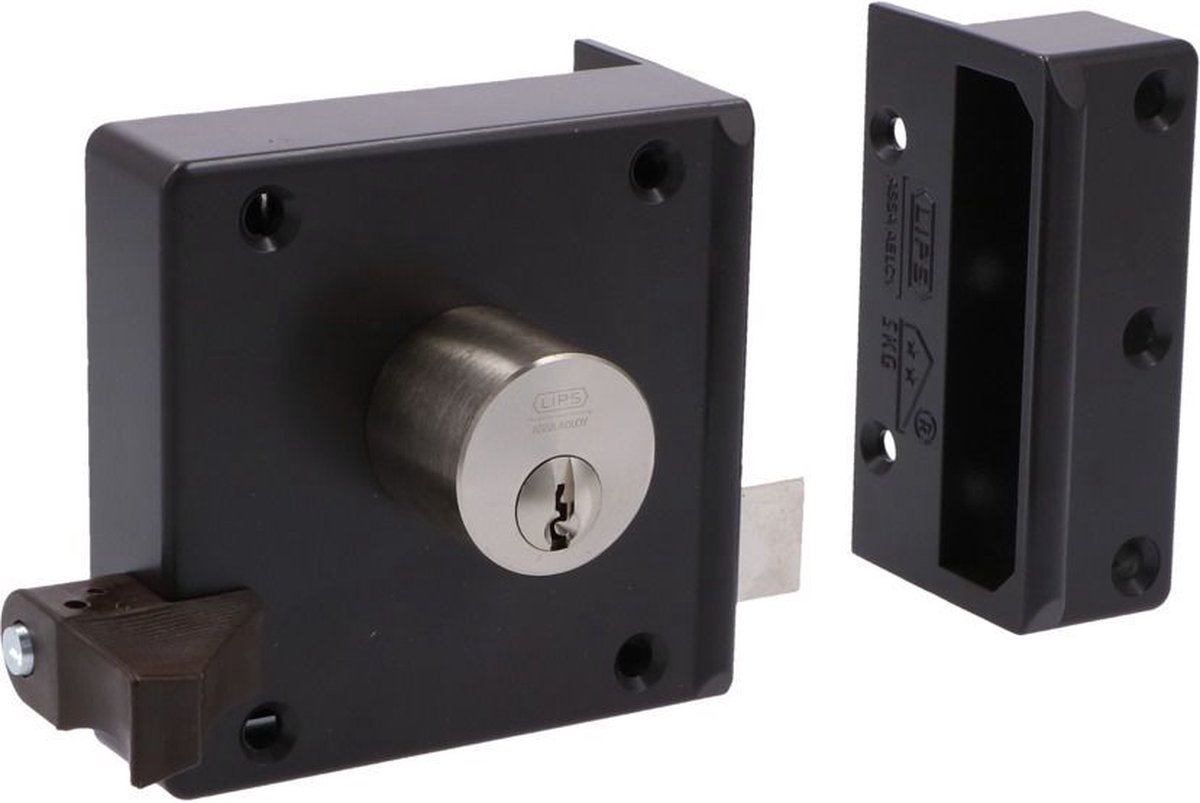Lips 1753 AK Cilinderoplegslot met vaste buitencilinder | dag- en nachtschoot | SKG** | DM 50mm | draairichting 1 | inclusief anti-kerntrekring. -