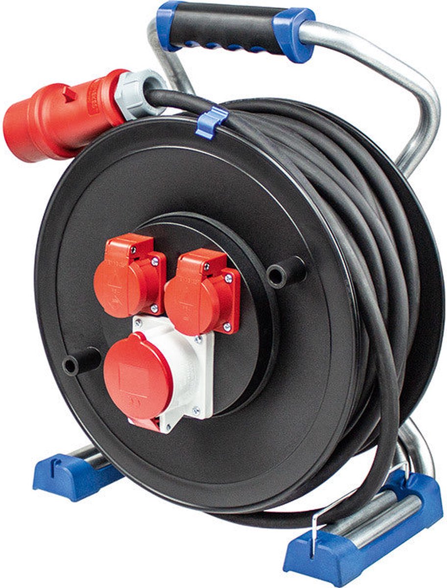 AS Schwabe 23654 Kabelhaspel 40.00 m Zwart CEE-stekker 16 A 5-polig