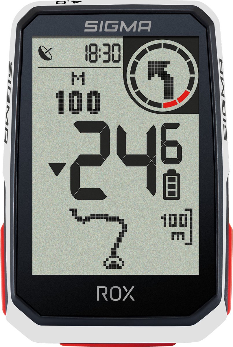 Sigma ROX 4.0 Fietsnavigatie Fietsen GPS, GLONASS, Spatwaterdicht