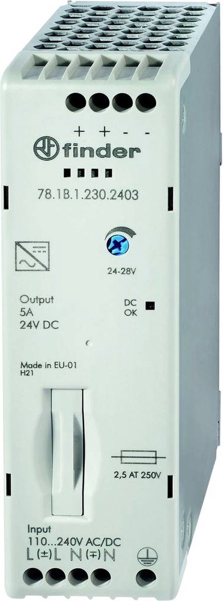 Finder 78.1B.1.230.2403 DIN-rail netvoeding 24 V/DC 5 A 110 W Inhoud: 1 stuk(s)