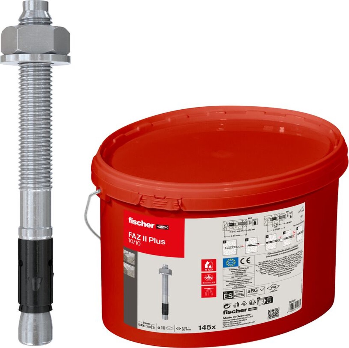 Fischer FAZ II Plus 10/10 Eimer (145) Boutanker 95 mm 10 mm 568857 145 stuk(s)