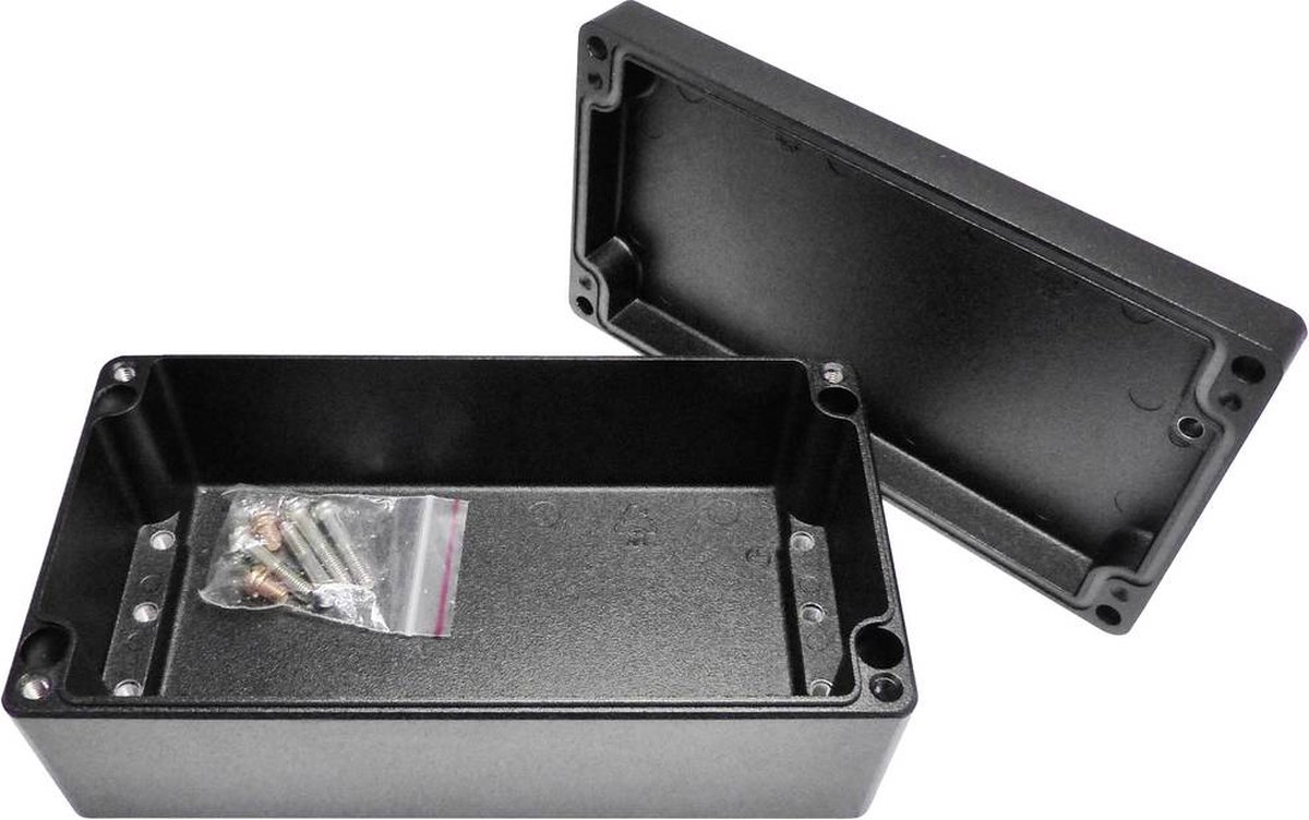 Reltech EfaBox 128-000-660 Universele behuizing 220 x 120 x 81 Aluminium Poedercoating Zwart 1 stuk(s)