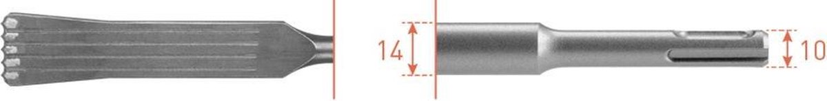 Rotec SDS+ Patentvoegbeitel langmodel 7mm dikte 32x200 - 2160020