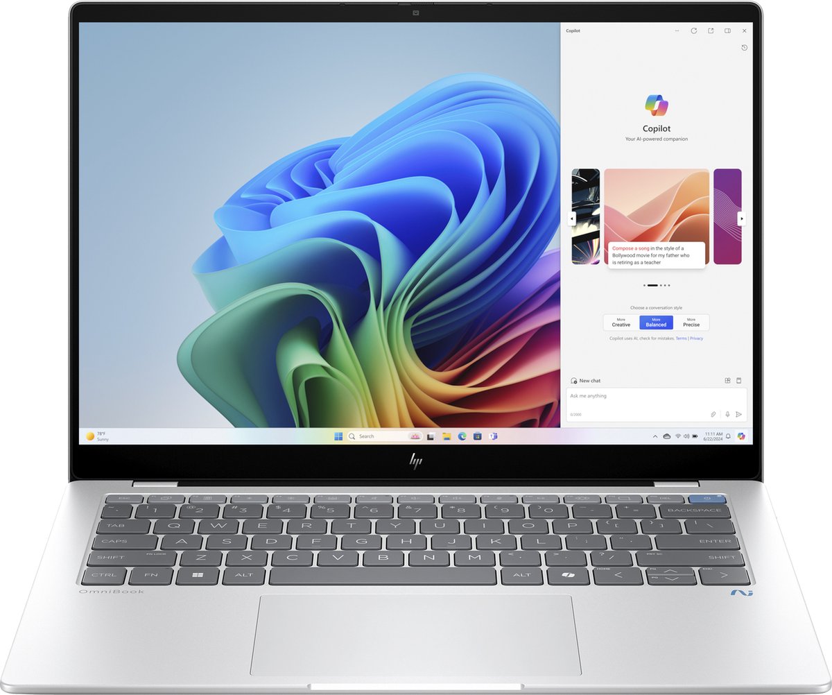 HP Omnibook X 14-fe1025nd 2-in-1 Ai Laptop - 14 Inch Qualcomm Snapdragon Elite 16 Gb 512