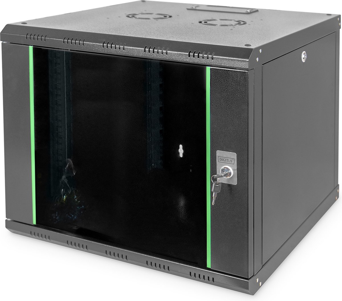 Digitus DN-19 09U-6/6-SW 19inch-wandkast (b x h x d) 600 x 509 x 600 mm 9 HE Zwart, Zwart (RAL 9005)