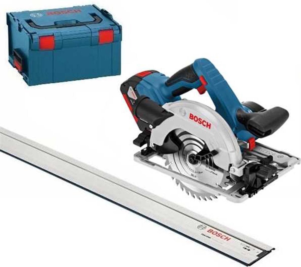 Bosch Blauw GKS 18V-57 G Professional accu cirkelzaag | 5.0Ah Li-Ion | in L-BOXX | met 1600mm Geleiderail - 06016A2102
