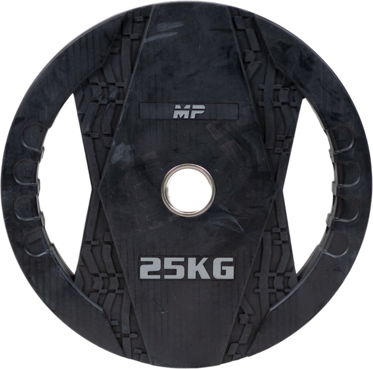 Muscle Power Olympische Halterschijf met Handgrepen - Rubber - 25 kg