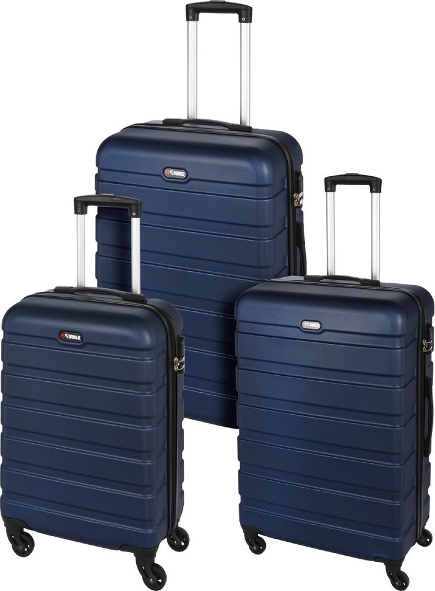 Koopman 3sts Abs 50 60 70cm Blauw Kofferset