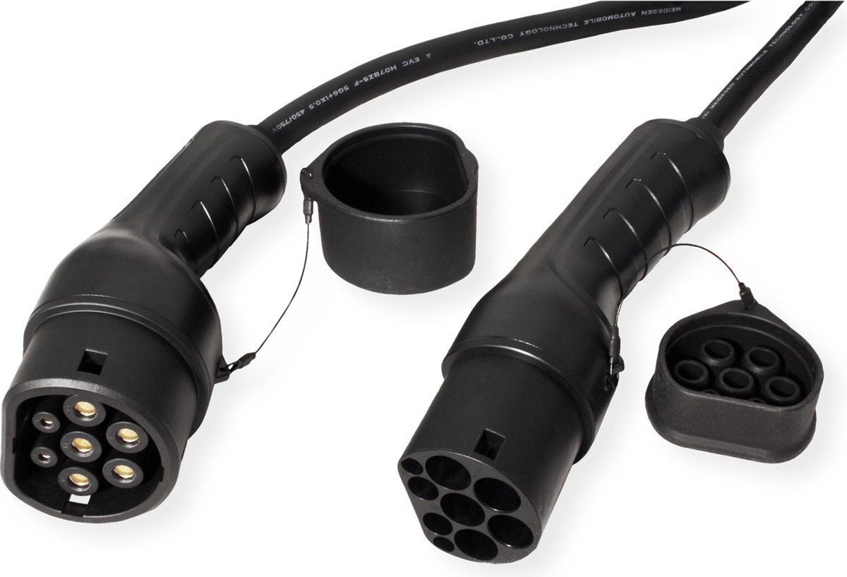 ROLINE Auto oplaadkabel Type2, 3-fase, 480VAC (3P+N+E), 16 A, 11 kW, 7,5 m