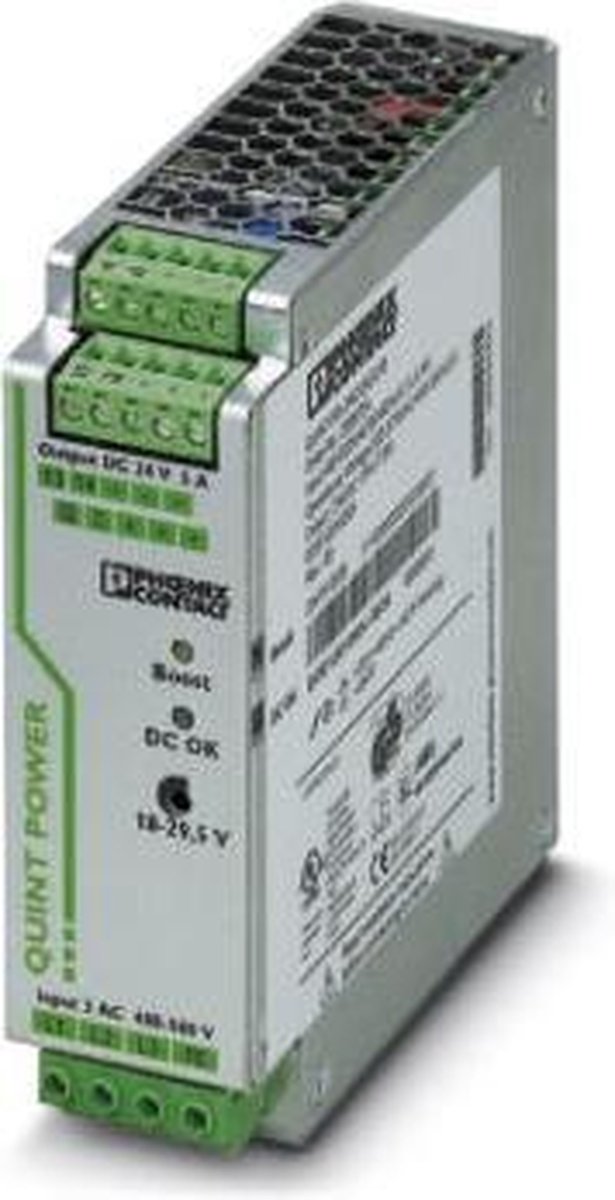 Phoenix Contact QUINT-PS/3AC/24DC/5 DIN-rail netvoeding 24 V/DC 5 A 120 W Aantal uitgangen: 1 x Inhoud: 1 stuk(s)