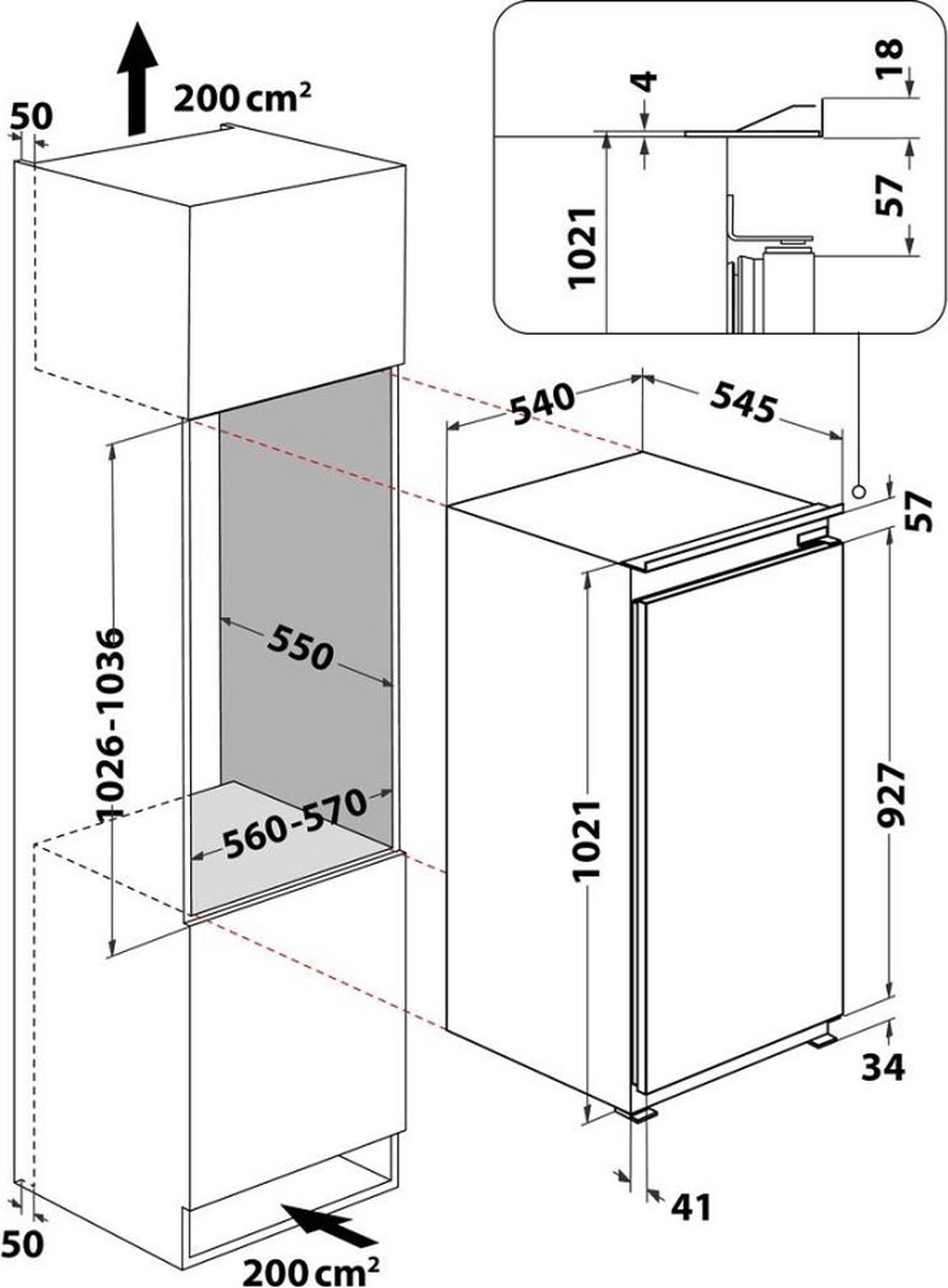 Indesit Koelkast Inbouw INS10012 | Inbouwkoelkasten | 8050147668665