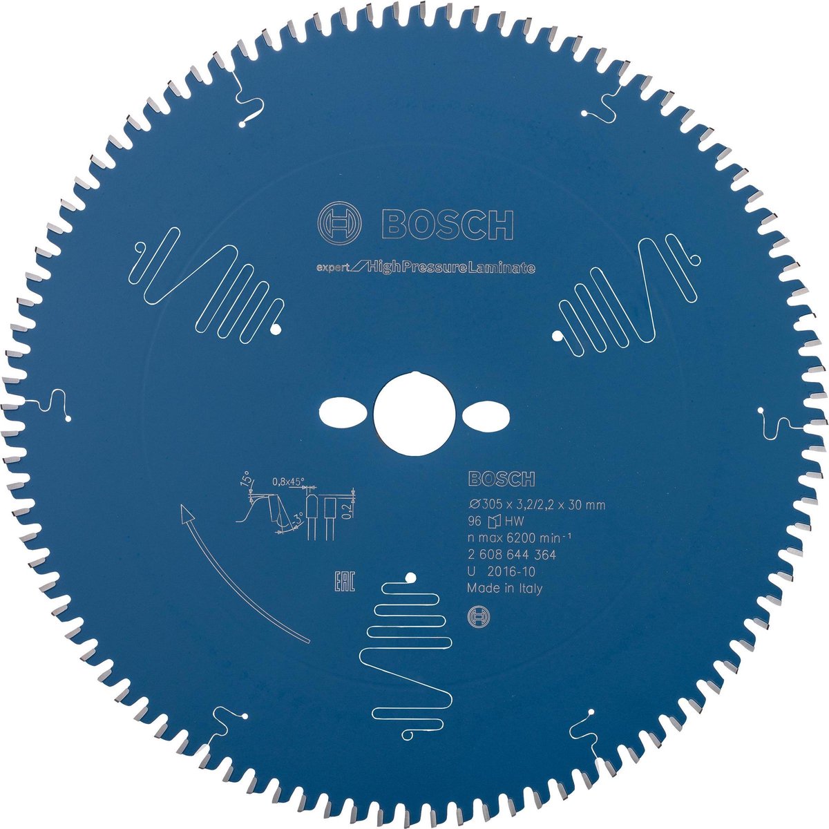 Bosch Accessoires Cirkelzaagblad Expert for HPL 305 x 30 x 3,2 mm, 96T - 2608644364
