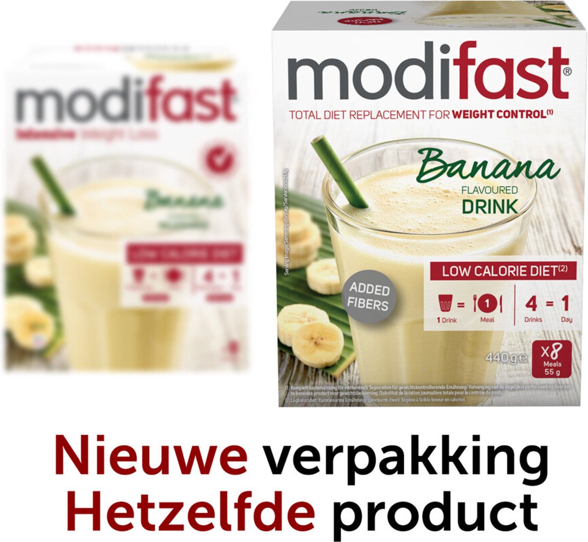 8x Modifast Intensive Milkshake Banaan 8 x 55 gr