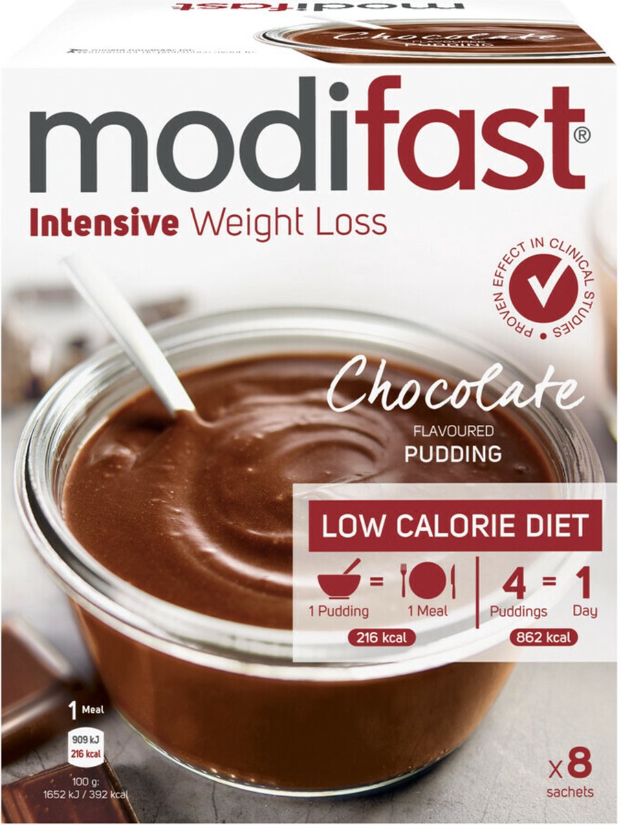 8x Modifast Intensive Pudding Chocolade 8 x 55 gr