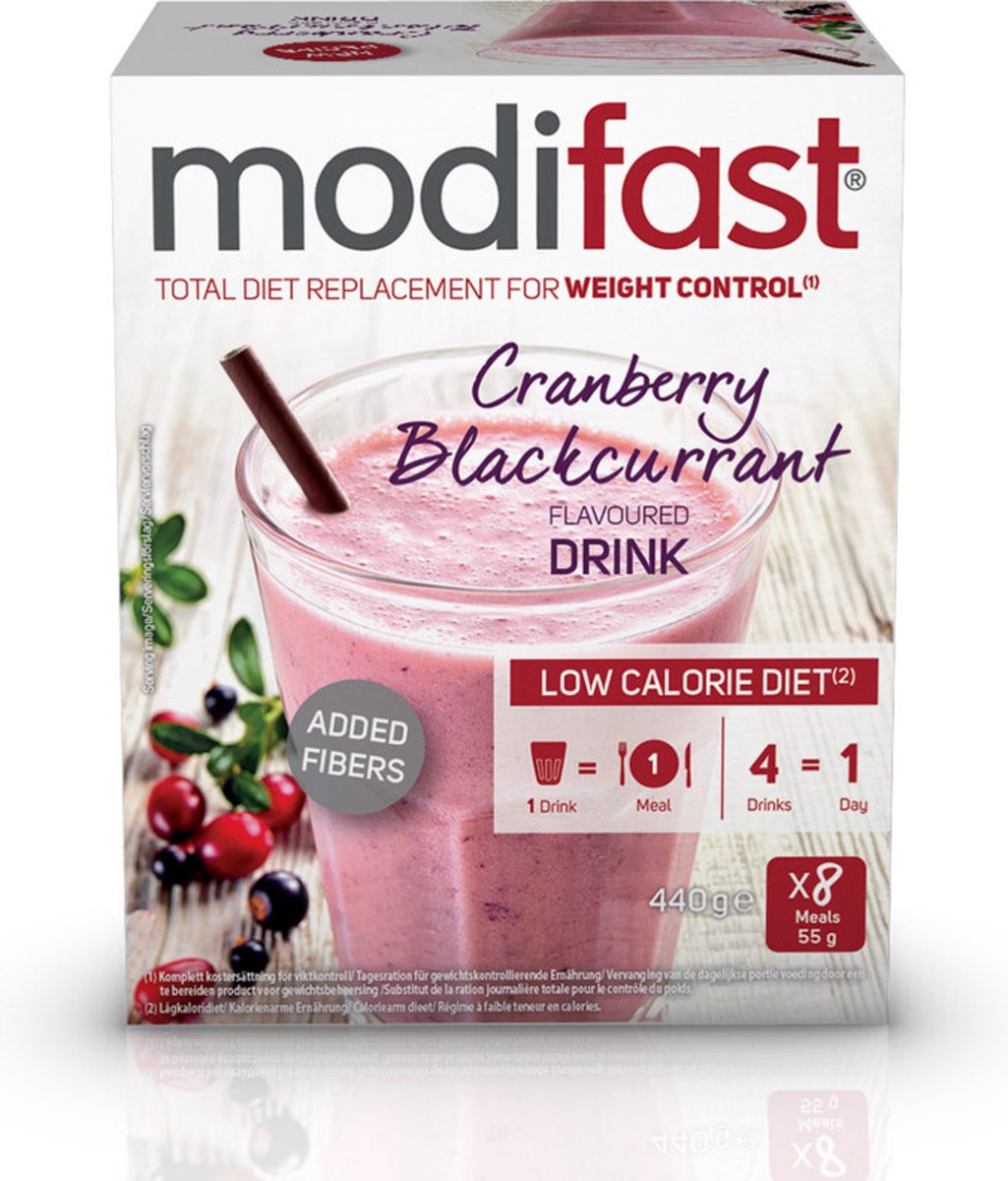 8x Modifast Intensive Milkshake Cranberry 8 x 55 gr