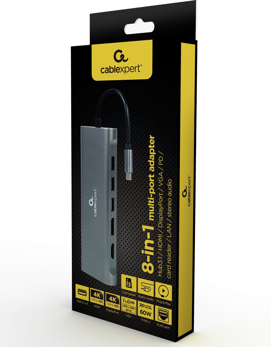 Cablexpert Gmb Usb-c Multi-poort 8-in-1