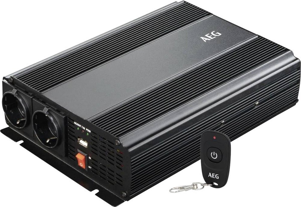 AEG 10057 Omvormer 1000 W 12 V/DC - 230 V/AC Op afstand bedienbaar