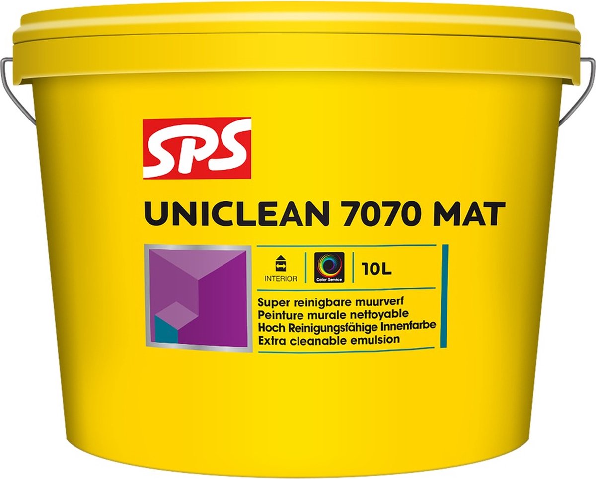 SPS Uniclean 7070 Mat Muurverf - Op Kleur Gemengd - 10L