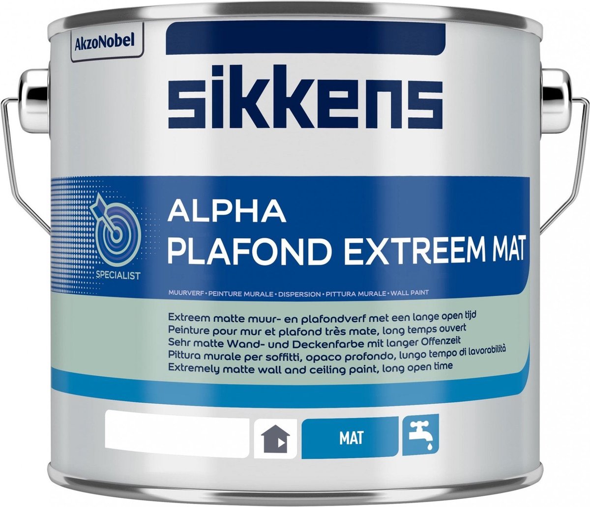Sikkens Alpha Plafond Extreem Mat - Op Kleur Gemengd - 10 L
