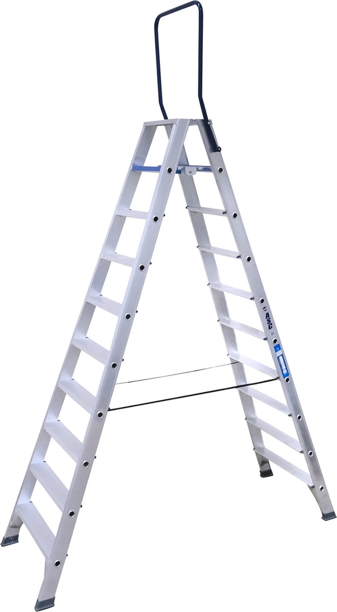 ASC 990608875 DT Dubbele Trap - Aluminium - 2 X 10 Treden - Max. Werkhoogte 4.35 M.
