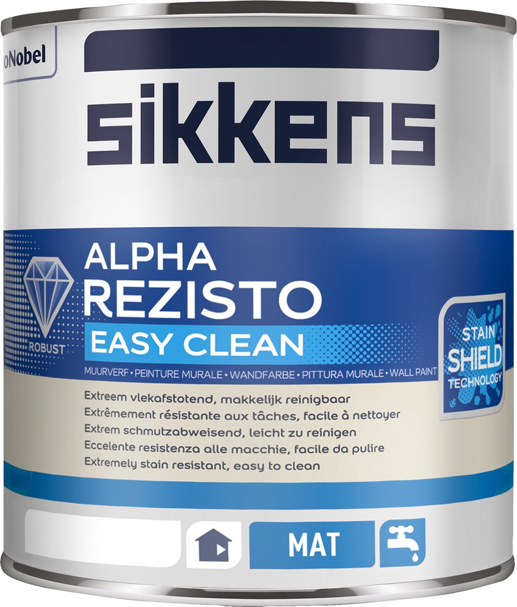 Sikkens Alpha Rezisto Easy Clean Mat - Op Kleur Gemengd - 10L