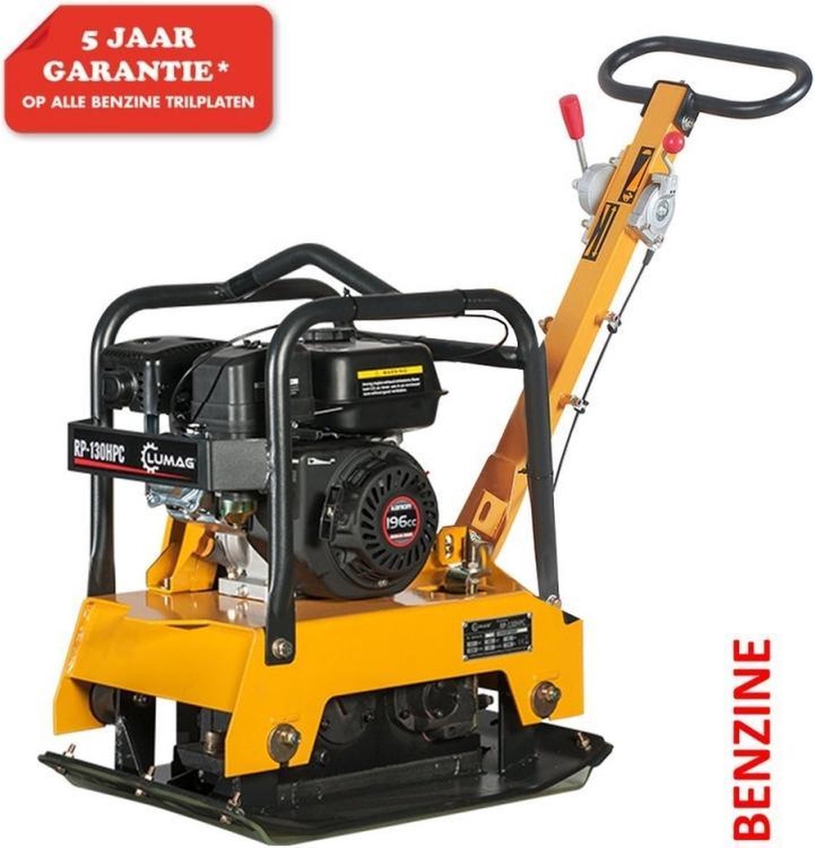 Lumag RP130HPC Trilplaat Benzine 2500 Kg Slagkracht