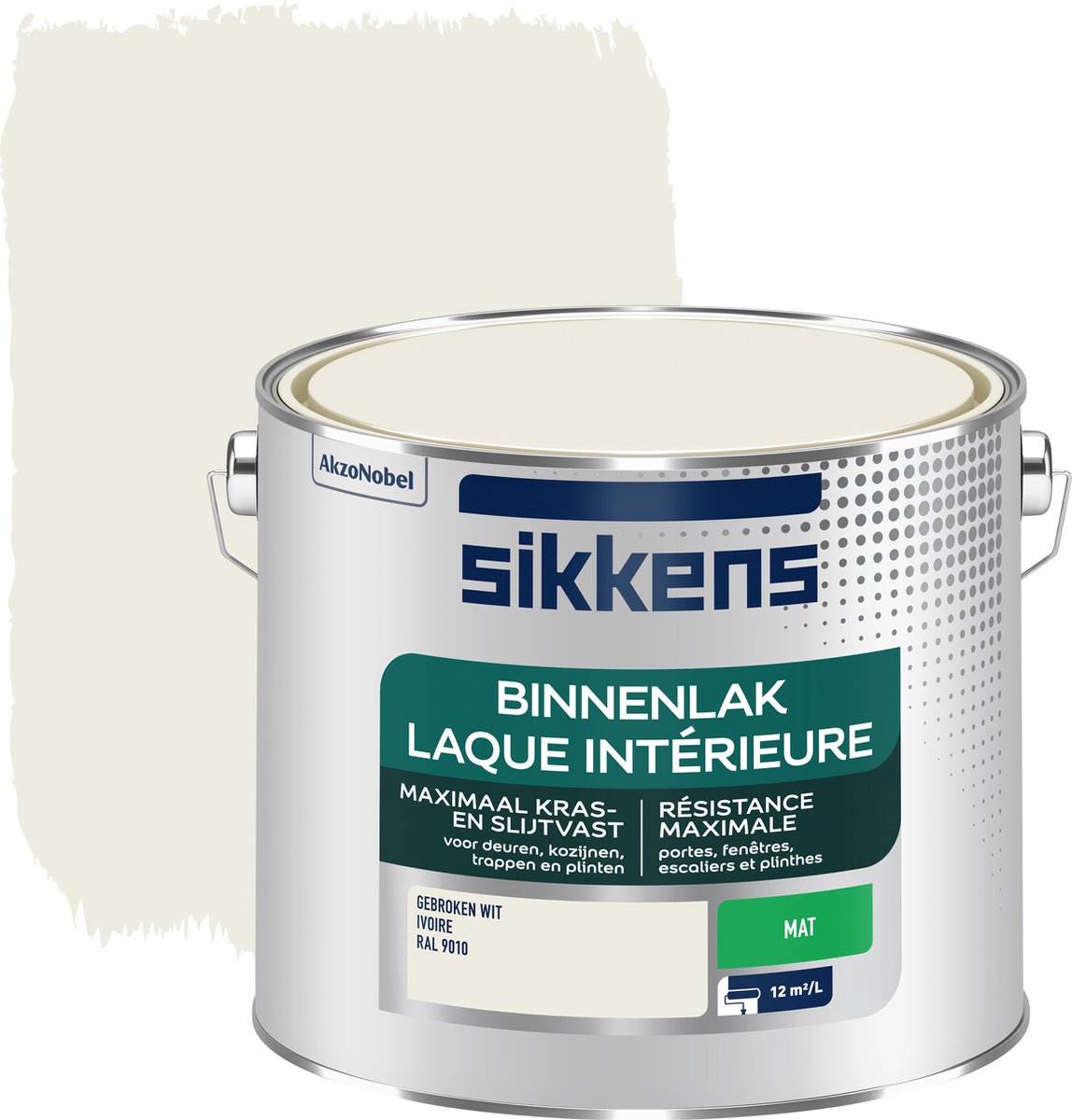 Sikkens Binnenlak Mat - Ral 9010 - 2,5L