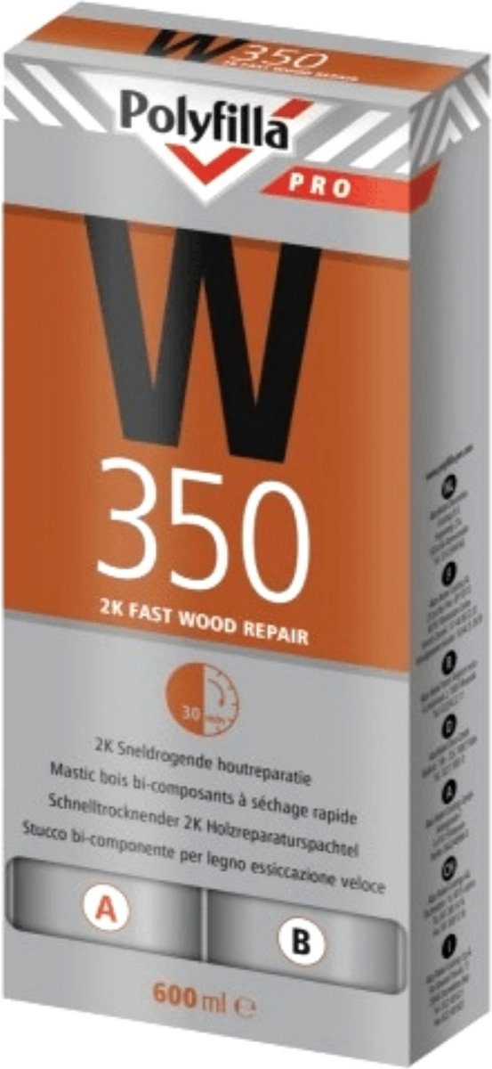 Polyfilla W350 2K Sneldrogende Houtreparatie - 0,6L