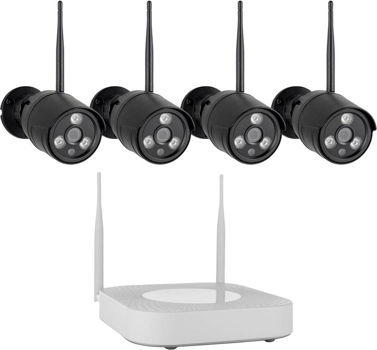 Smartwares CMS-30300 CMS-30300 IP-Draadloze bewakingsset Radiografisch, WiFi Met 4 cameras 1920 x 1080 Pixel