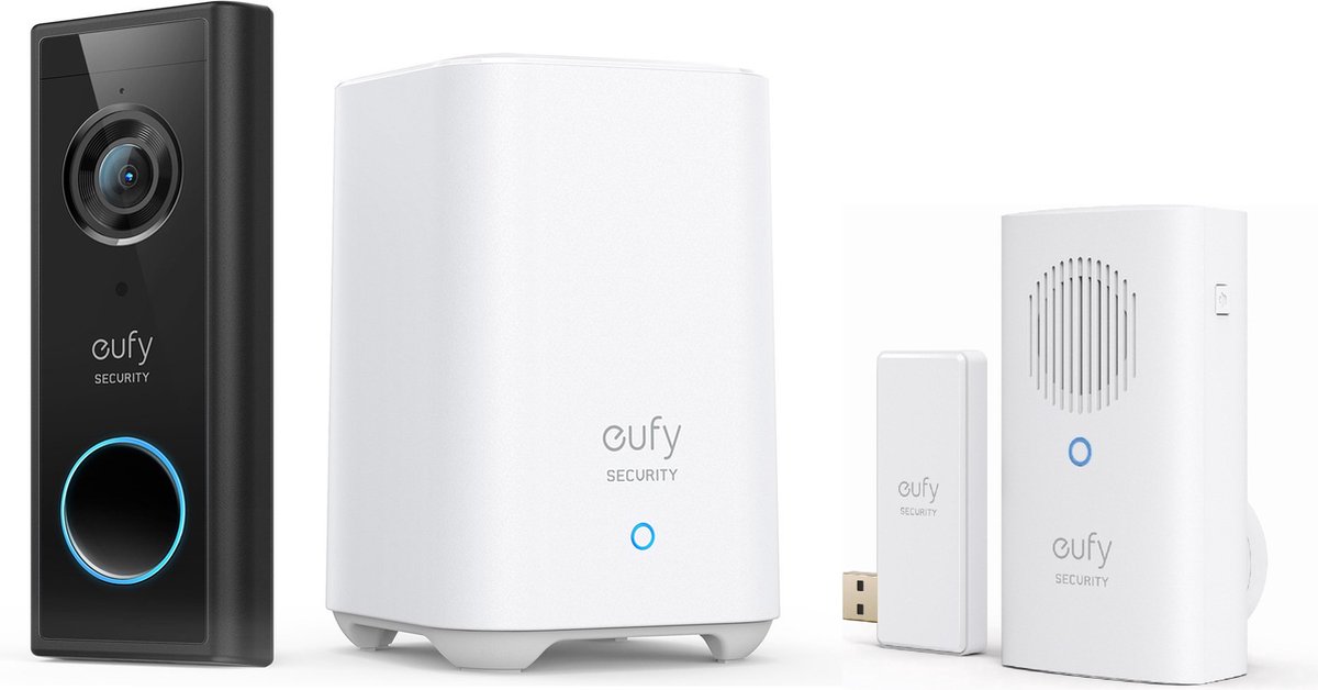 Eufy Battery Set Chime + Slimme Deurbel Zwart