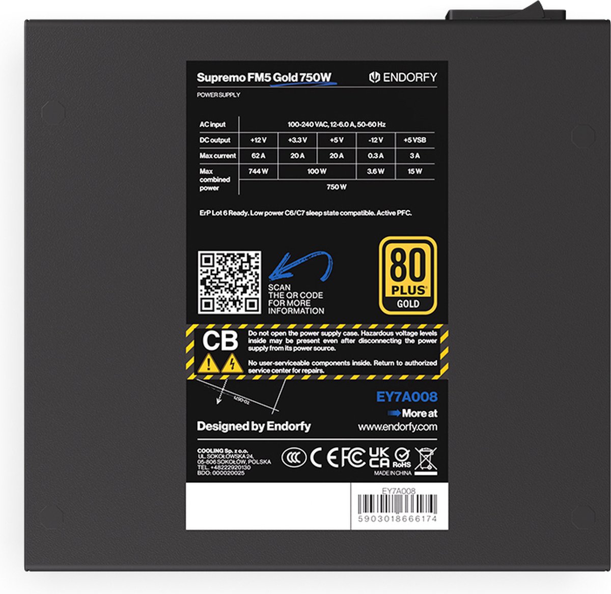 Supremo FM5 Gold 750W Voeding