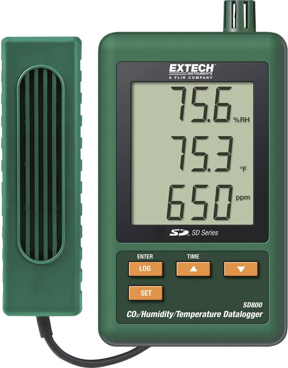 Extech SD800 SD800 Multidatalogger Te meten grootheid Temperatuur, Koolstofdioxide, Luchtvochtigheid 0 tot 50 °C 10 tot 90 % Hrel