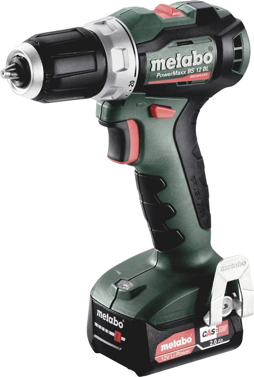 Metabo PowerMaxx BS 12 BL Accu Boorschroefmachine 12V | 2 x 2.0 Ah, SC 30 | metaBOX 118 - 601044500