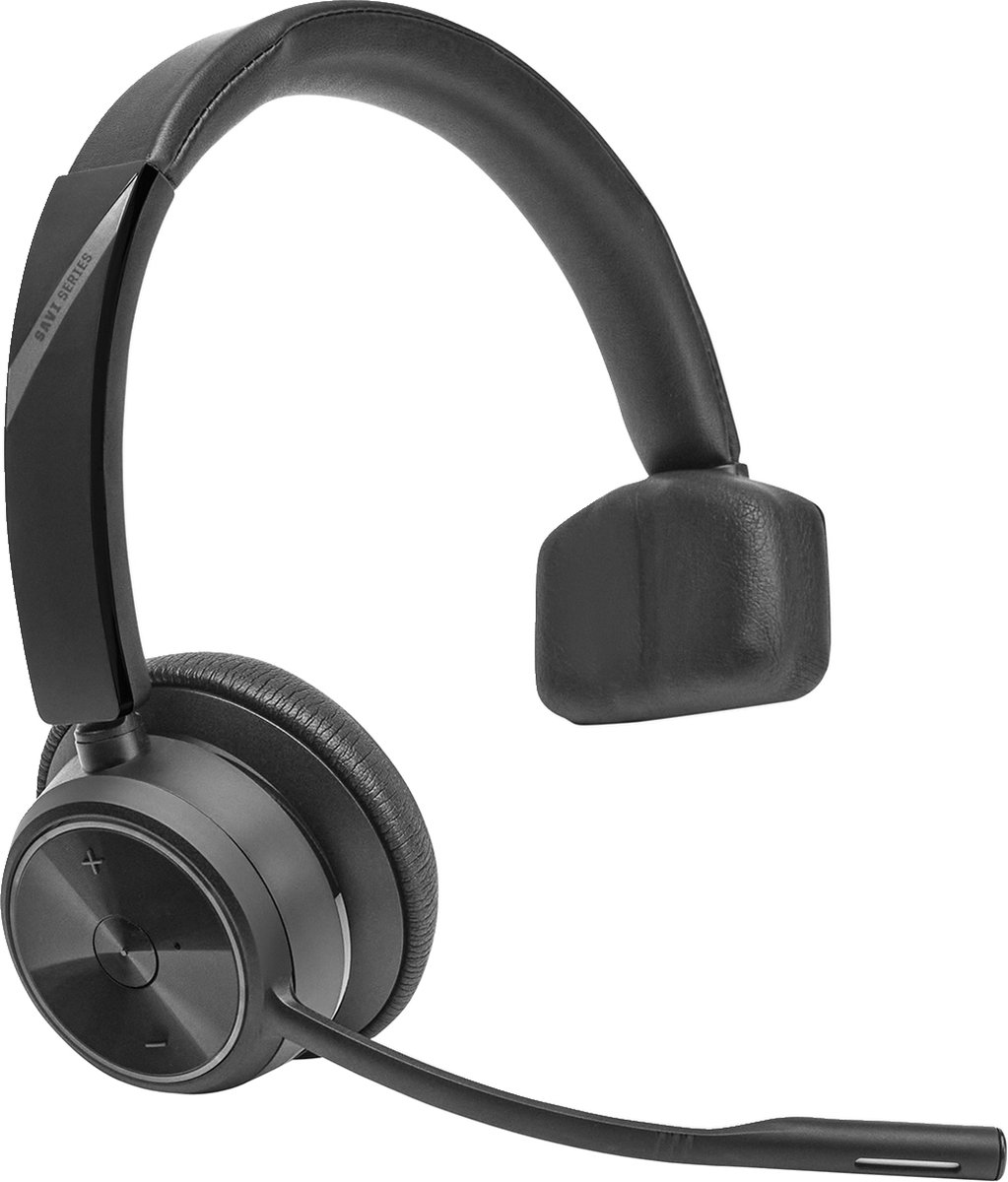 HP Poly Savi 7310 UC Monoaurales DECT In Ear headset Computer DECT Mono Zwart Noise Cancelling Volumeregeling, Microfoon uitschakelbaar (mute)