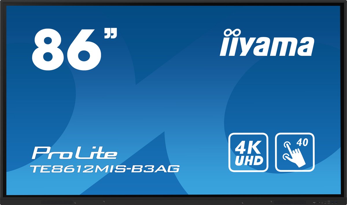Iiyama ProLite TE8612MIS-B3AG Digital Signage display Energielabel: G (A - G) 217.4 cm 85.6 inch 3840 x 2160 Pixel 24/7