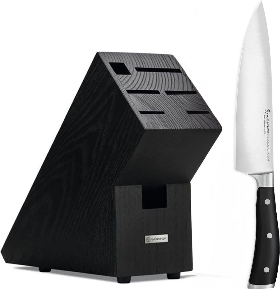 Wusthof Koksmes 20 cm + Gratis Messenblok Classic Ikon - Zwart