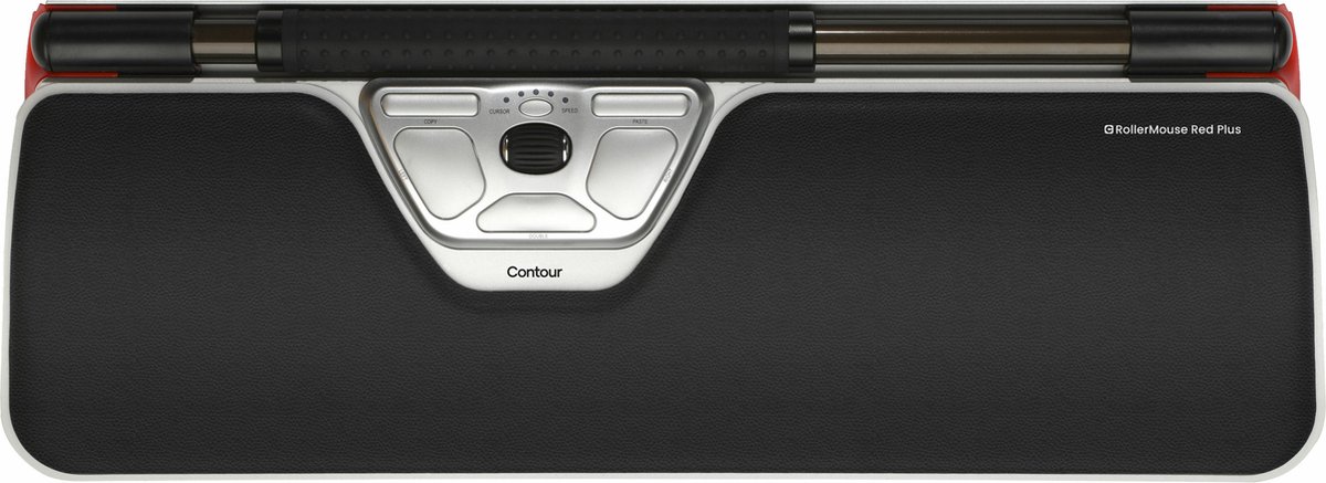 Contour Design RollerMouse RED Plus Set met muis en muismat Bluetooth Zwart, Zilver 7 Toetsen 600 dpi, 800 dpi, 1000 dpi, 1200 dpi, 1400 dpi, 1600 dpi, 1800