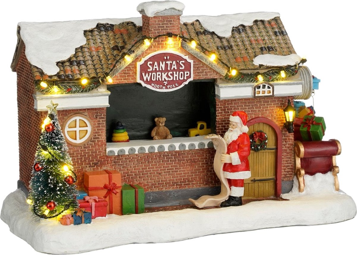 Santa s workshop battery operated l32xb18xh20,5cm - Luville