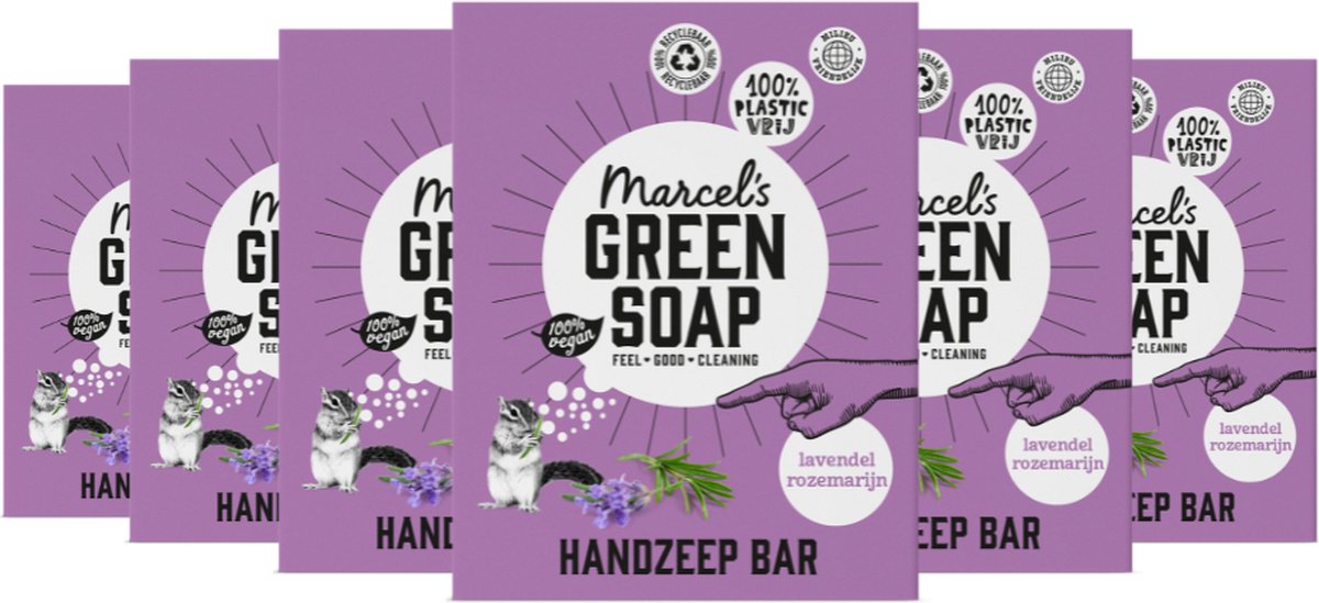 72x Marcel's Green Soap Handzeep Bar Lavendel&Rozemarijn 90 gr