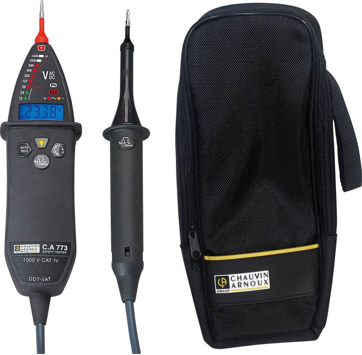 Chauvin Arnoux C.A 771 IP2X Tweepolige spanningstester CAT IV 1000 V Akoestisch, LED
