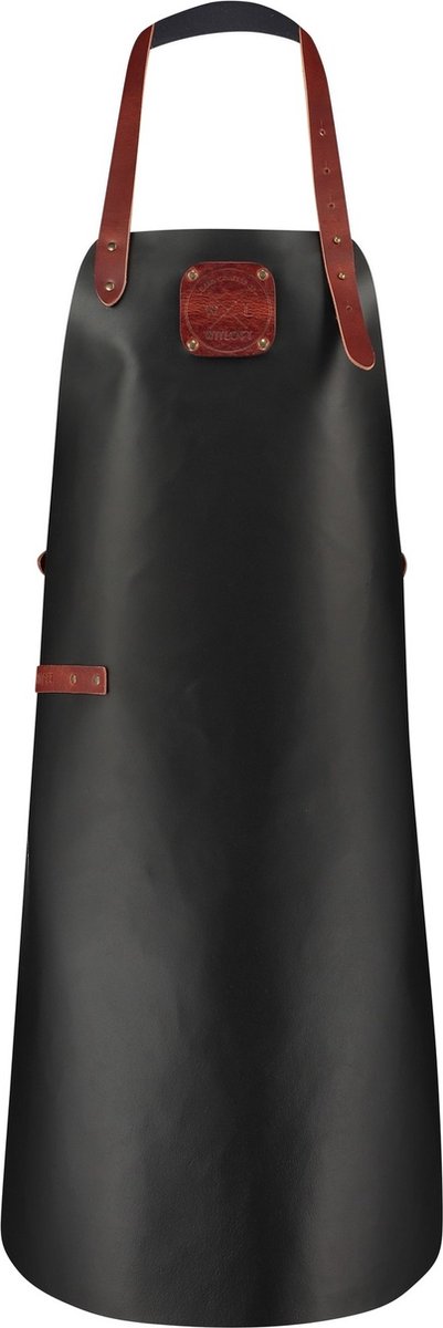 Witloft Schort Runderleer Zwart/Cognac XL WL-ARB-22 | Bakken&Braden | 8720254443201