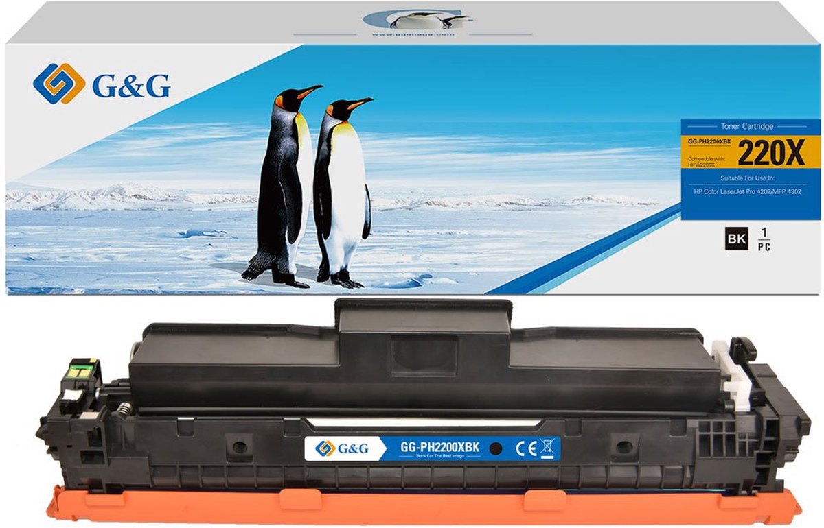 G&G Toner vervangt HP 220X, W2200X Compatibel Zwart 7500 bladzijden NT-PH2200XBK-B-V2-S1