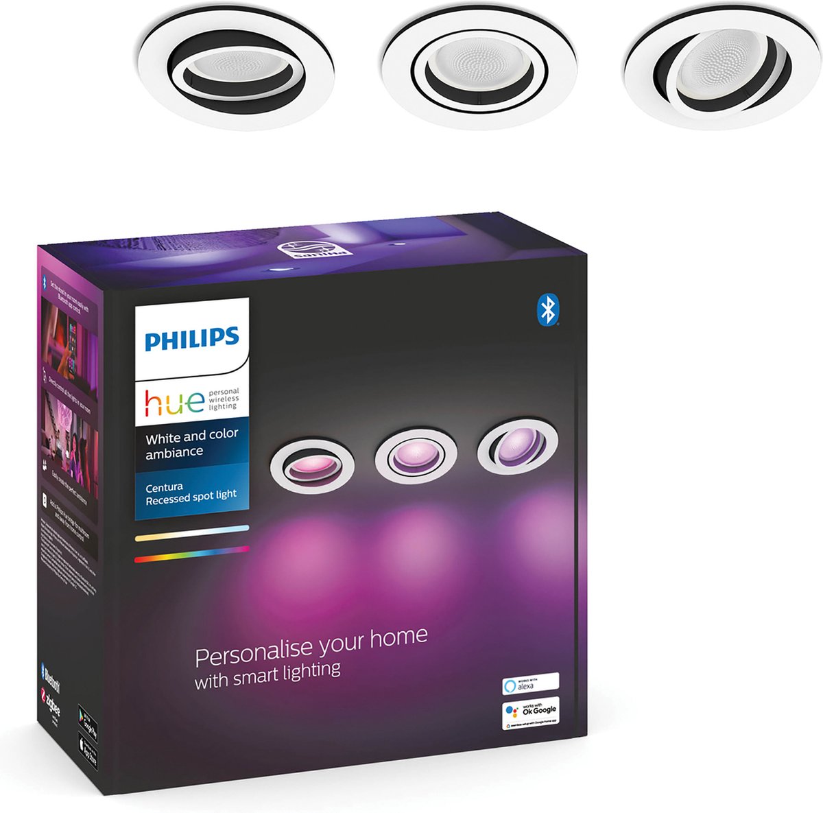 Philips Lighting Hue Inbouwlamp Centura Hue GU10 12.6 W N/A