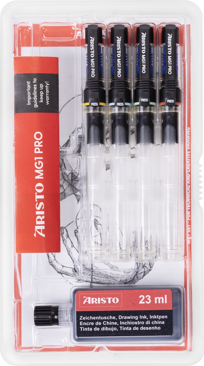 Aristo AR-64400 Tekenpen Set MG1 PRO 0.25/0.35/0.5/0.7 mm 5-delig