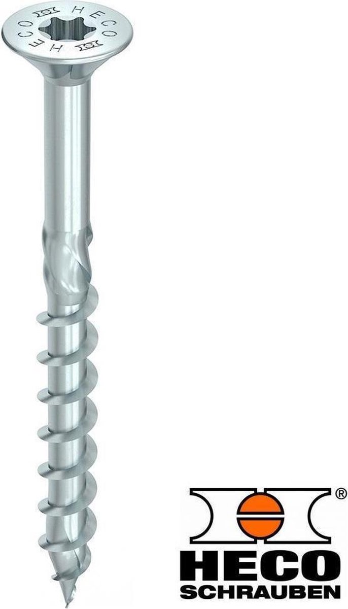 Heco Topix-plus 6,0 x 60 vk T-30 dd rvs A2; 200 stuks - HC61808